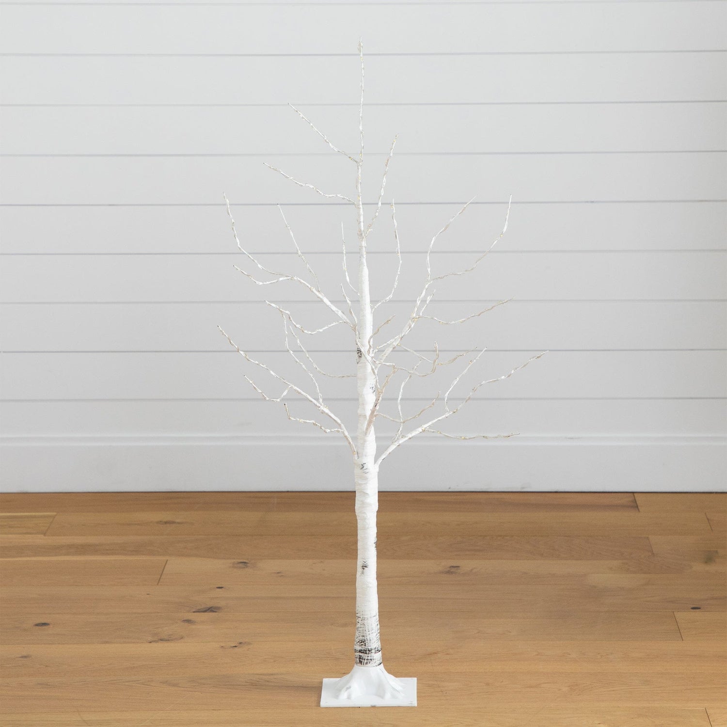 4’ Pre-Lit Artificial White Birch Tree with 180 Warm White LED Lights