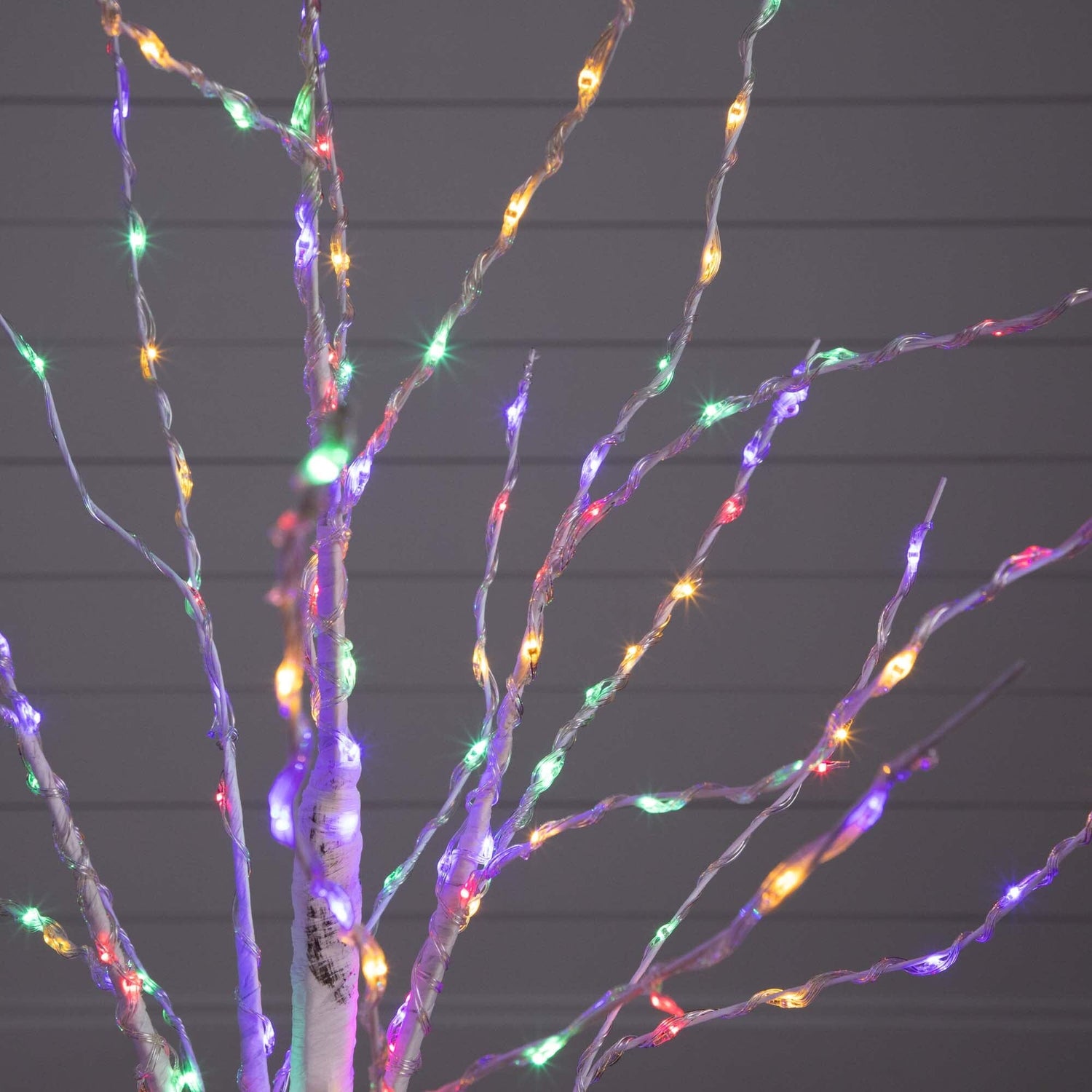 4’ Pre-Lit Artificial White Birch Tree with 240 Color Changing LED Lights