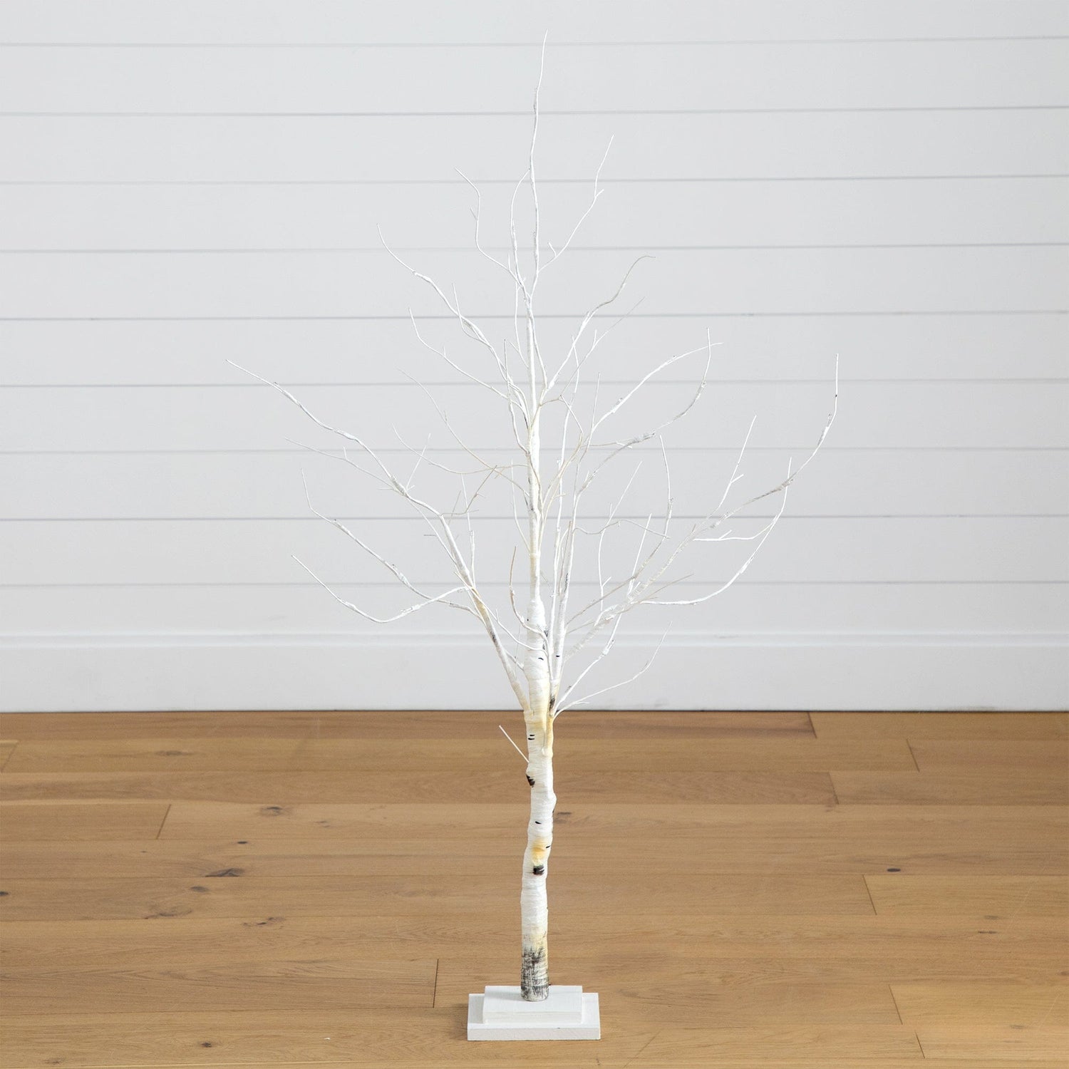 4’ Pre-Lit Artificial White Birch Tree with 51 White LED Lights