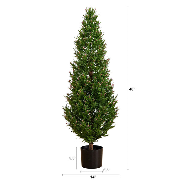 4' UV Resistant Artificial Rosemary Cone Topiary Tree (Indoor/Outdoor)