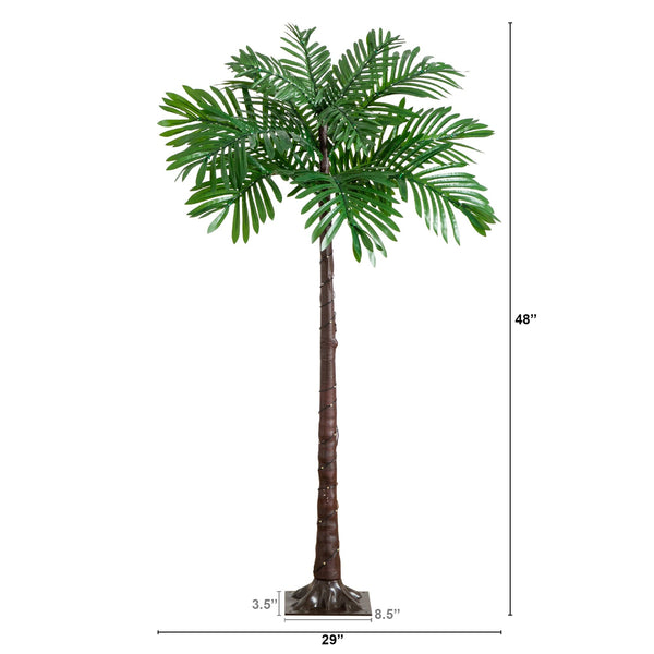 4’ UV Resistant Lighted Artificial Palm Tree with 127 Warm White LED Lights (Indoor/Outdoor)