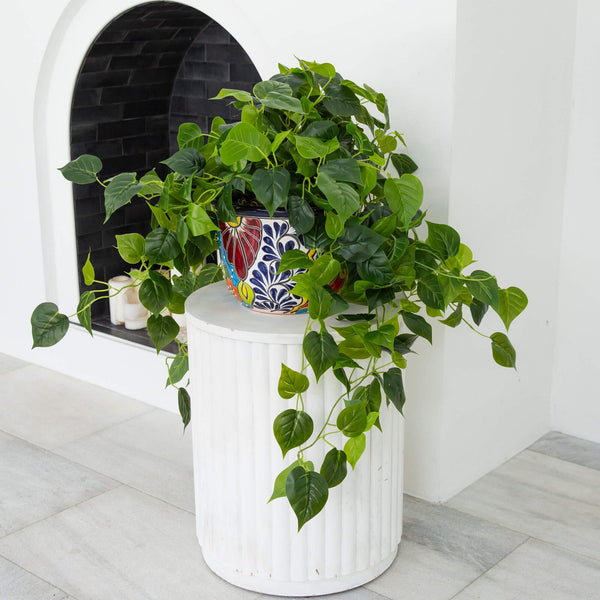 42” UV Resistant Artificial Philodendron in Handmade Mexican Talavera Ceramic Planter (Indoor/Outdoor)