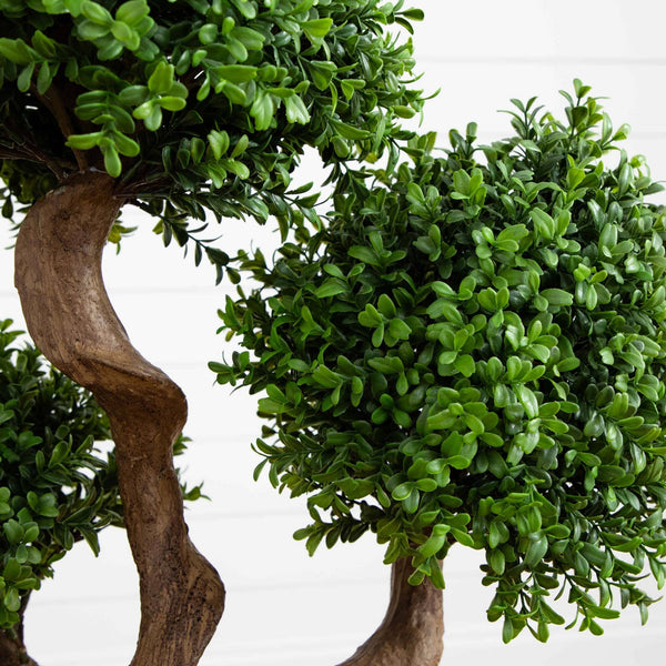 44” Four Ball Boxwood Artificial Topiary Tree in Planter