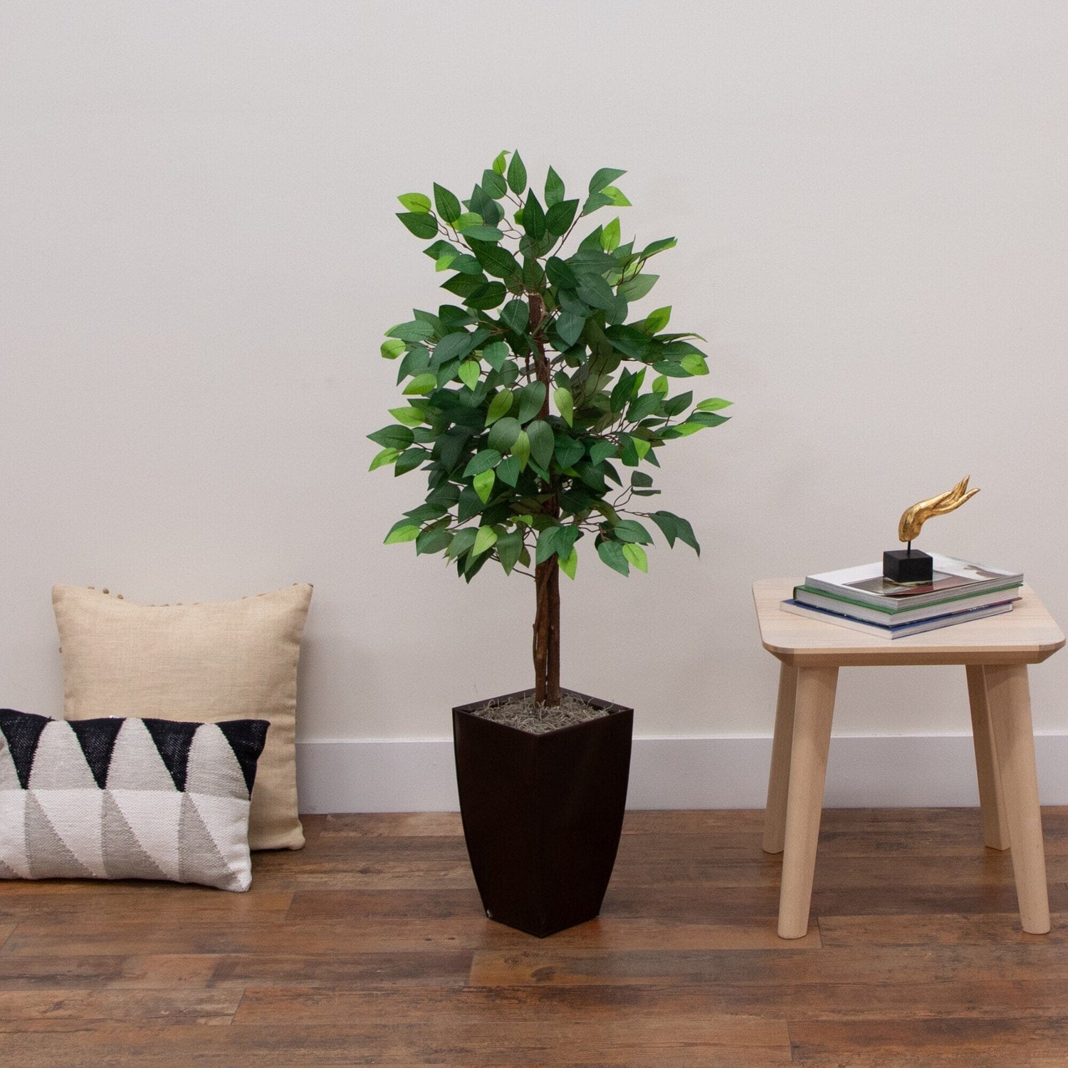 45” Artificial Ficus Tree with Metal Planter