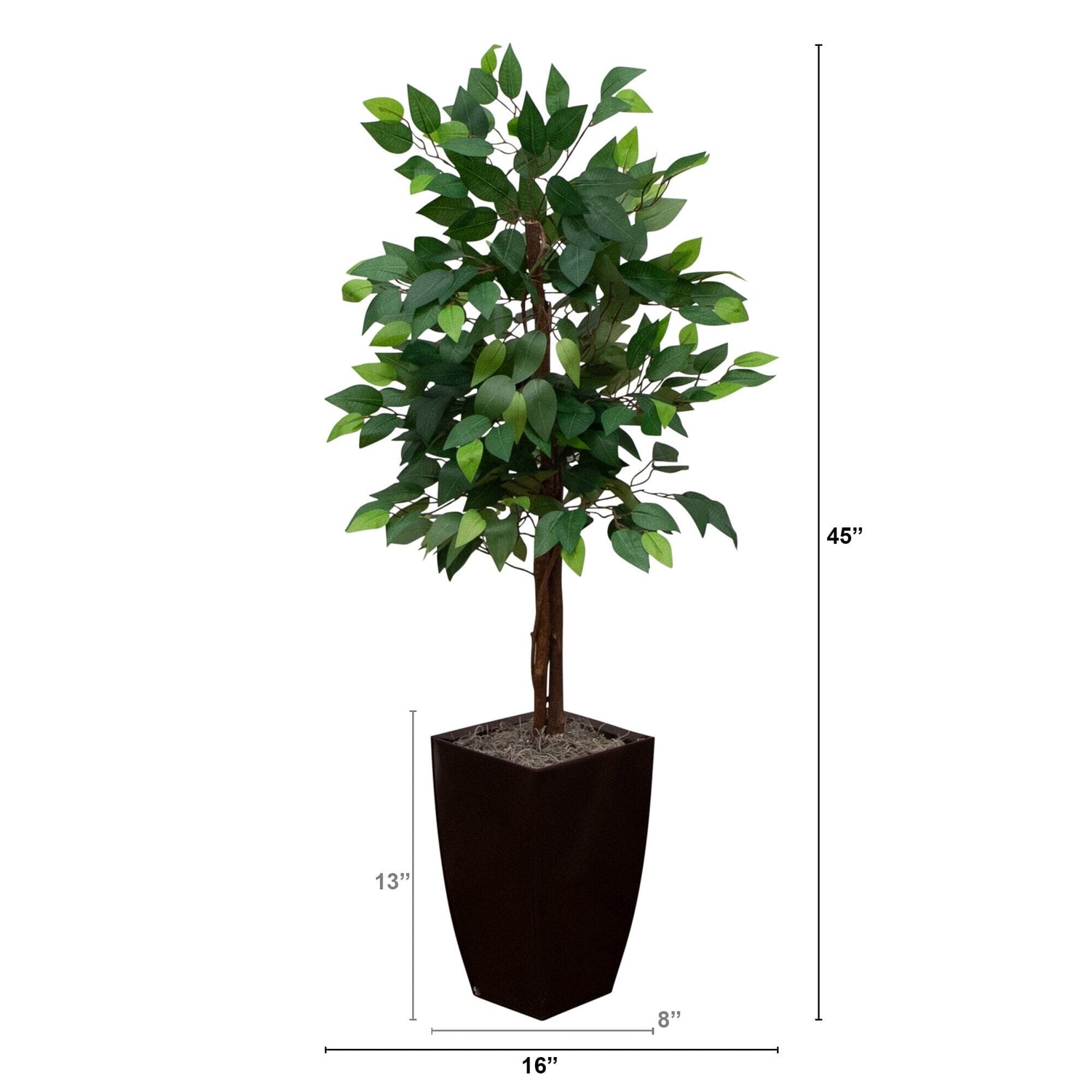 45” Artificial Ficus Tree with Metal Planter