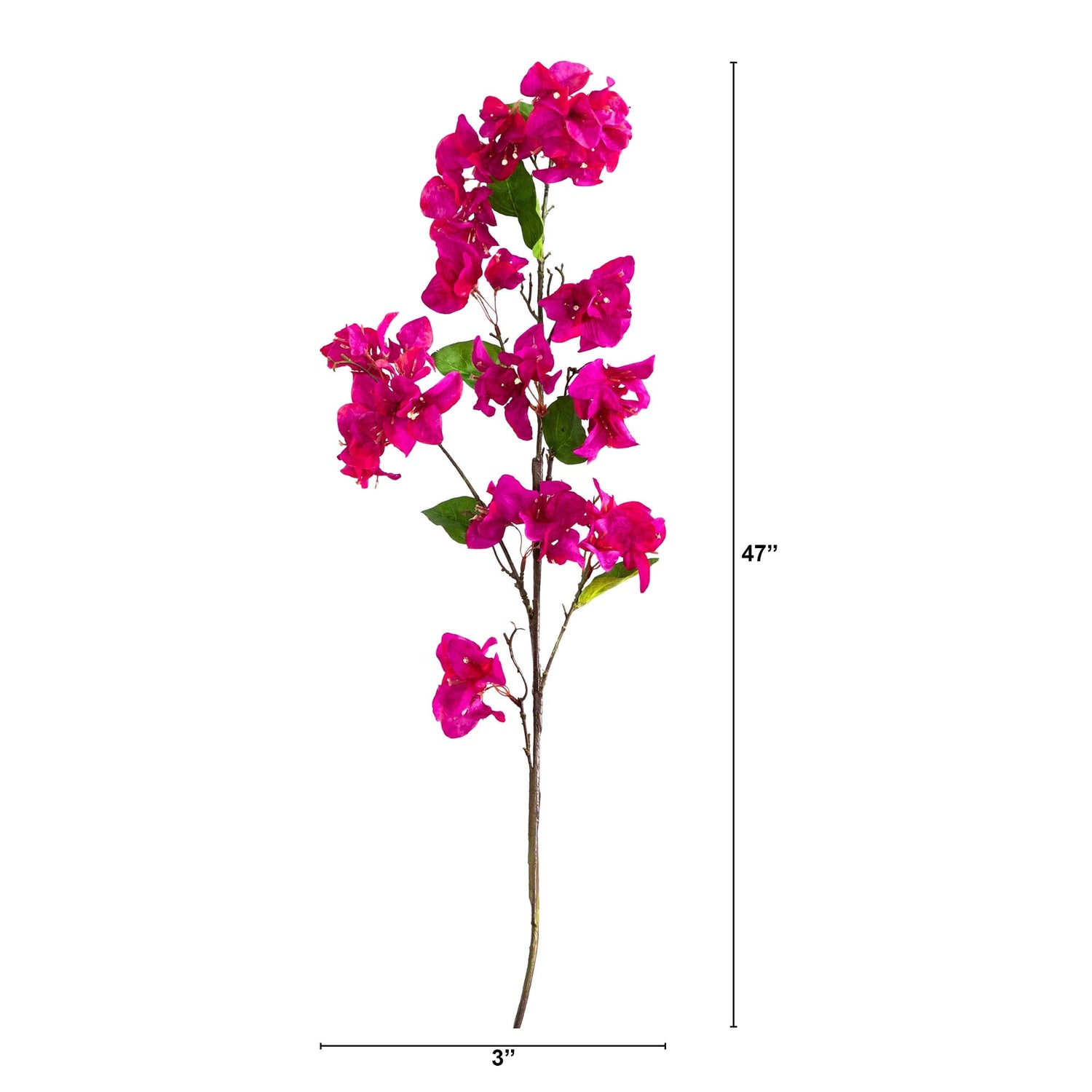 47" Artificial Bougainvillea Flower Stems - Set of 3