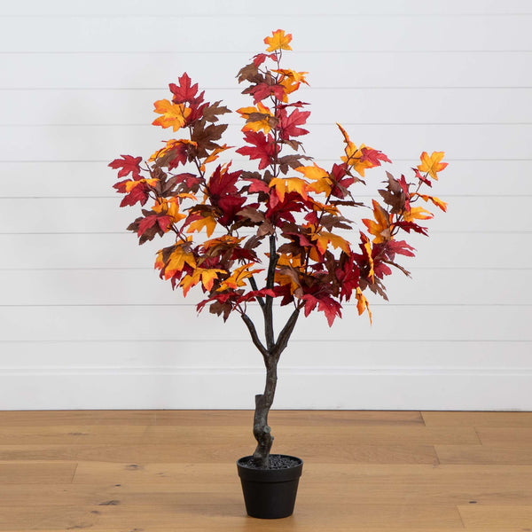 4ft. Autumn Smoky Maple Artificial Fall Tree