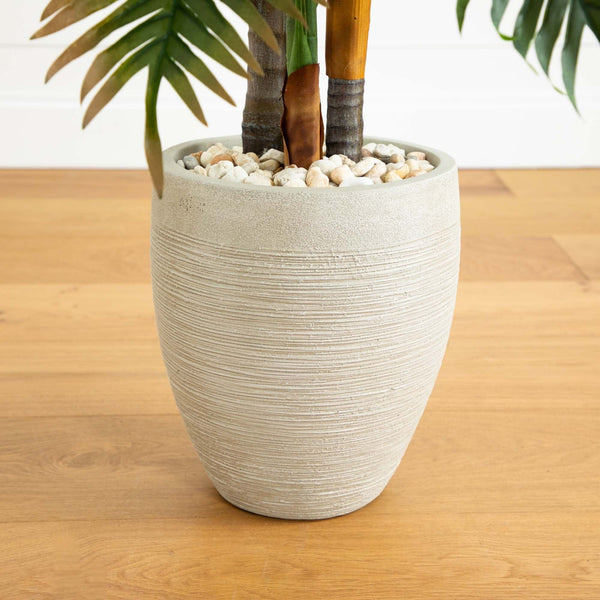 5’ Areca Palm Artificial Tree in Sand Colored Planter (Real Touch)