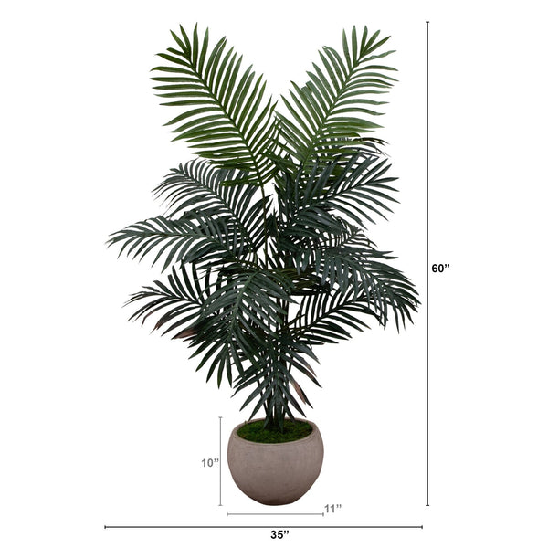 5’ Artificial Paradise Palm in Bowl Planter