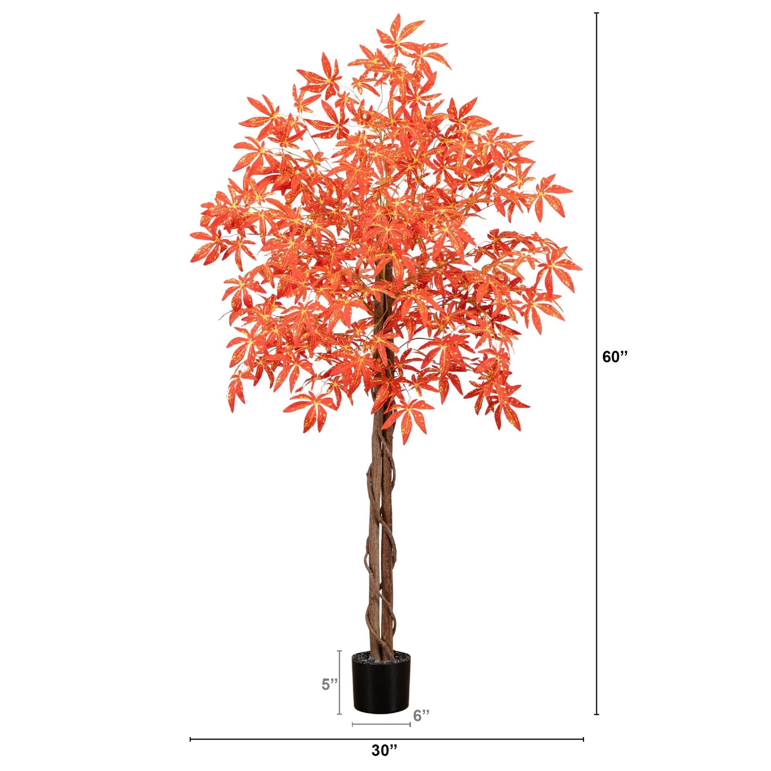 5’ Autumn Vibrant Maple Artificial Fall Tree