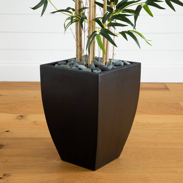 5' Bamboo Artificial Tree in Black Wash Planter