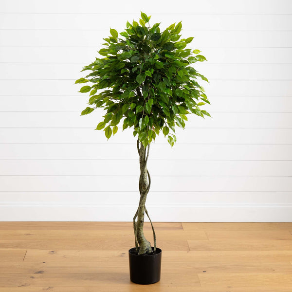 5' Ficus Artificial Topiary Tree UV Resistant (Indoor/Outdoor)