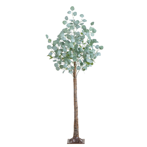 5’ Lighted Artificial Eucalyptus Tree with 300 Warm White LED Lights