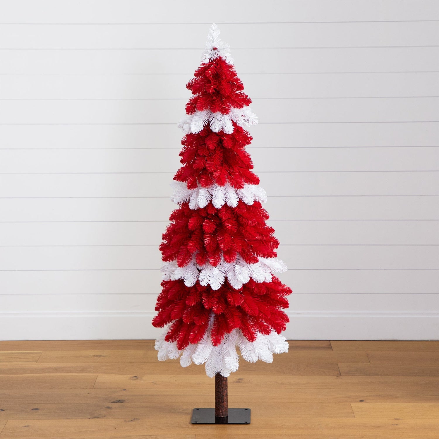 5' Pre-Lit Artificial Peppermint Christmas Tree with 150 Microdot LED Lights