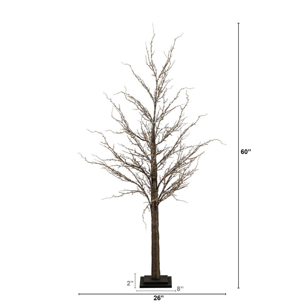 5’ Pre-Lit Artificial Trig Tree with 360 Warm White LED Lights