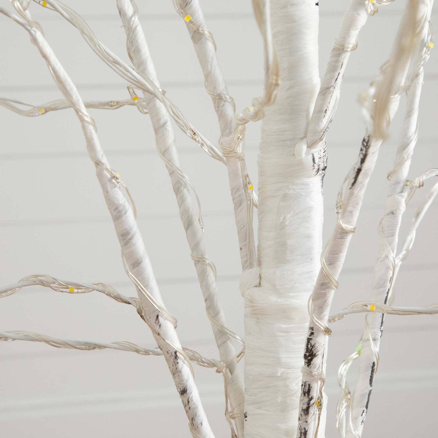 5’ Pre-Lit Artificial White Birch Tree with 240 Warm White LED Lights