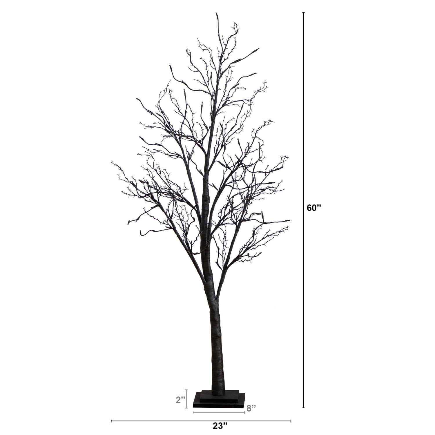 5’ Pre-Lit Halloween Deluxe Black Twig Artificial Fall Tree with 102 Orange & Purple LED Lights