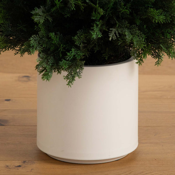 5’ UV Resistant Artificial Cedar Tree in Decorative White Planter (Indoor/Outdoor)