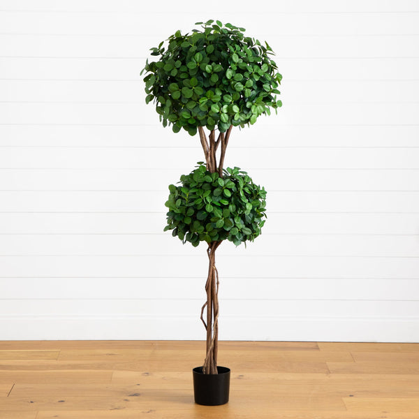 5.5' Eucalyptus Double Ball Topiary Silk Tree