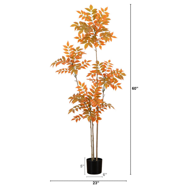 5ft. Autumn Minimalistic Sumac Artificial Fall Tree