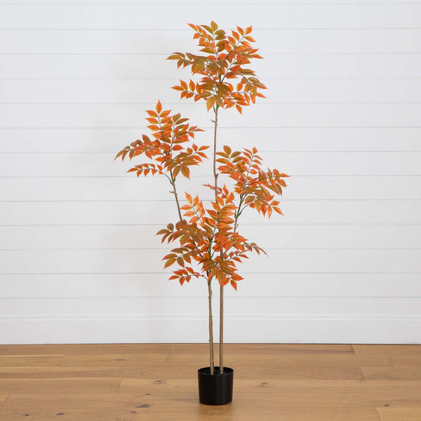 5ft. Autumn Minimalistic Sumac Artificial Fall Tree