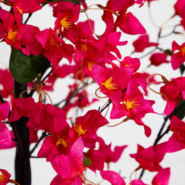 6’ Artificial Bougainvillea Tree with White Decorative Planter