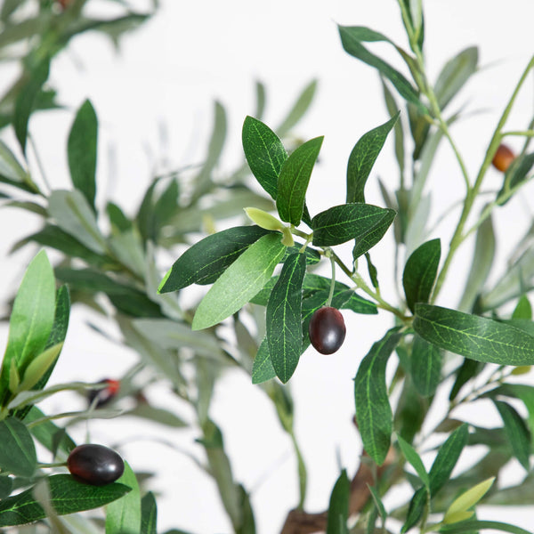 6’ Artificial Grand Olive Tree in White Decorative Planter