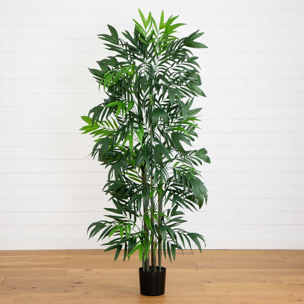 6' Artificial Green Bamboo Palm Silk Tree