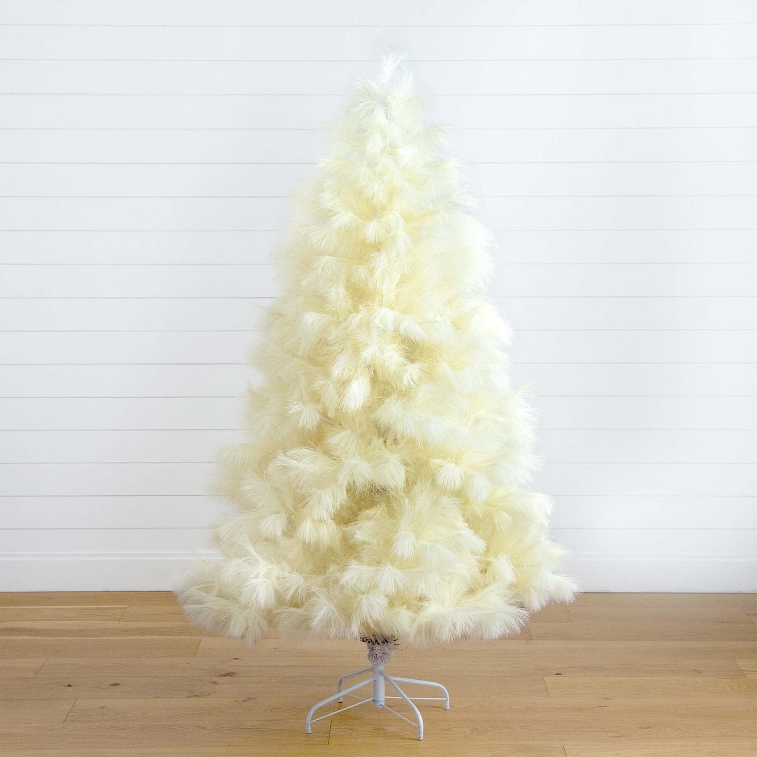 6’ Artificial Off-White Pampas Grass Christmas Tree