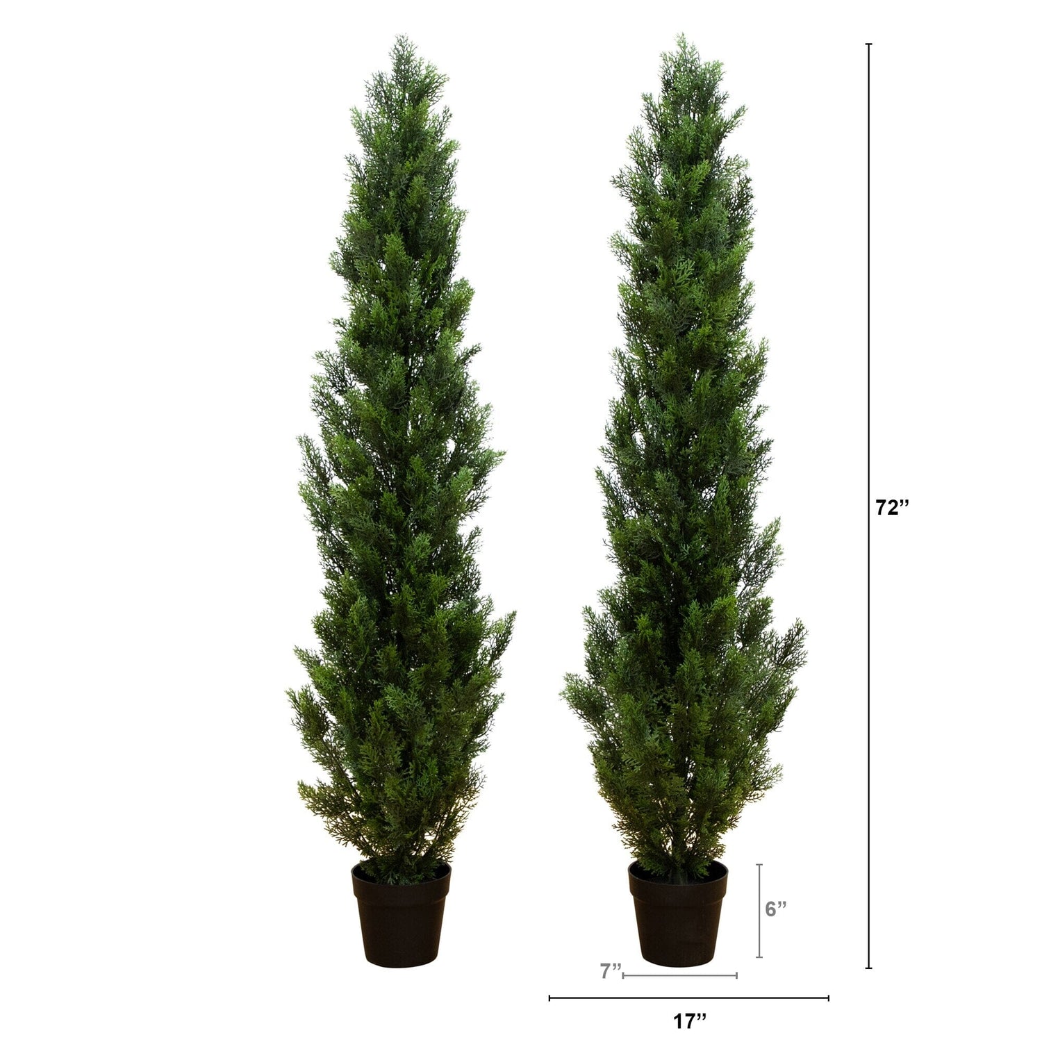 6' Mini Cedar Pine Tree UV Resistant (Indoor/Outdoor) - Set of 2