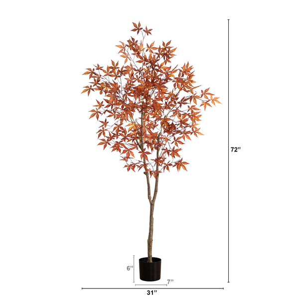 6' Autumn Japanese Maple Artificial Fall Tree