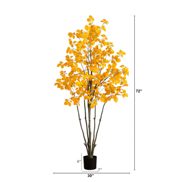 6’ Autumn Oyama Magnolia Artificial Fall Tree