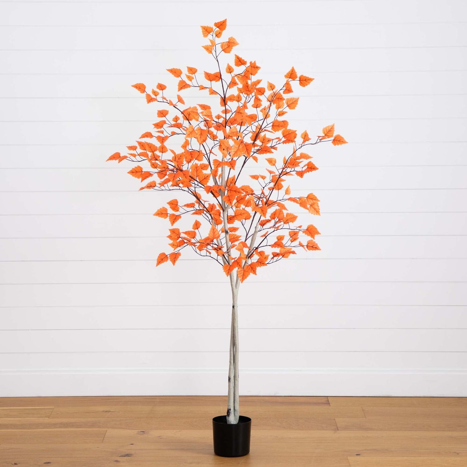 6’ Autumn Paper Birch Artificial Fall Tree