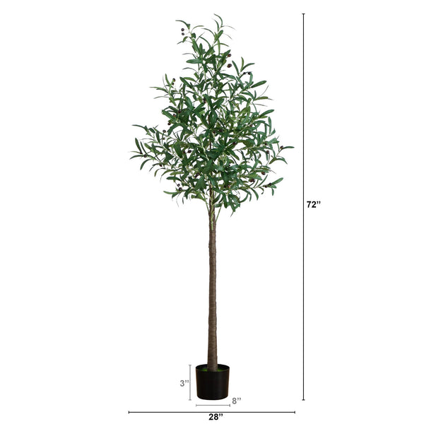 6’ Lighted Artificial Olive Tree with 300 Warm White LED Lights