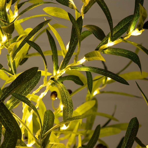 6’ Lighted Artificial Olive Tree with 300 Warm White LED Lights