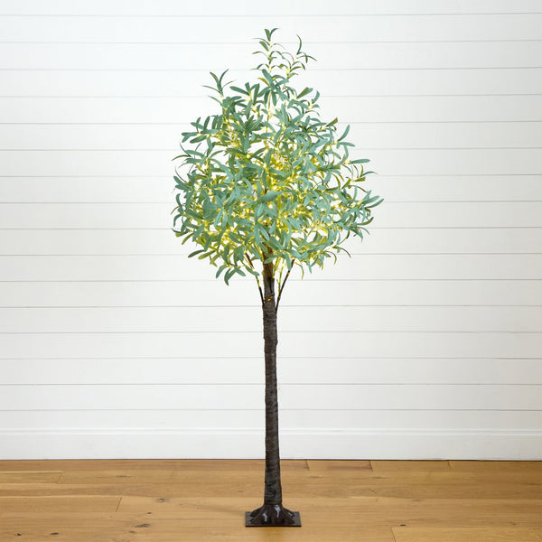 6’ Lighted Artificial Olive Tree with 420 Warm White LED Lights