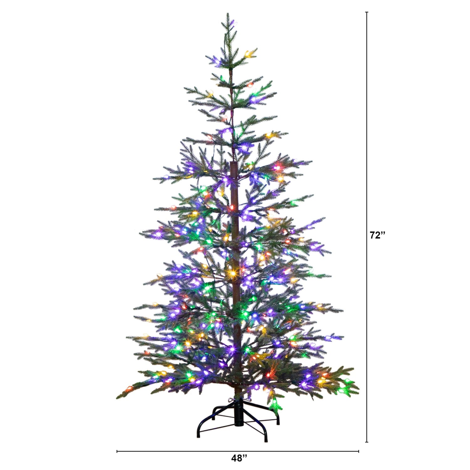 6’ Pre-Lit Artificial Natural Fresh Cut Fir Christmas Tree with Instant Connect Technology and 230 Color Changing LED Dewdrop Lights