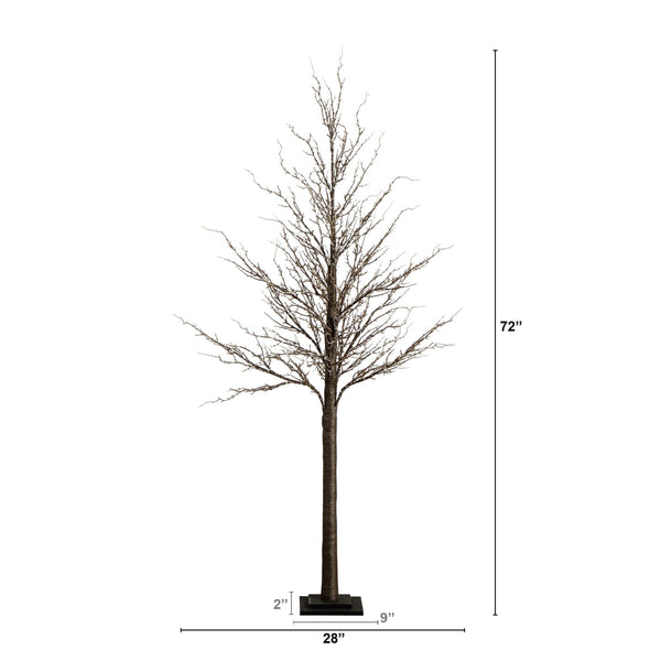 6’ Pre-Lit Artificial Trig Tree with 480 Warm White LED Lights