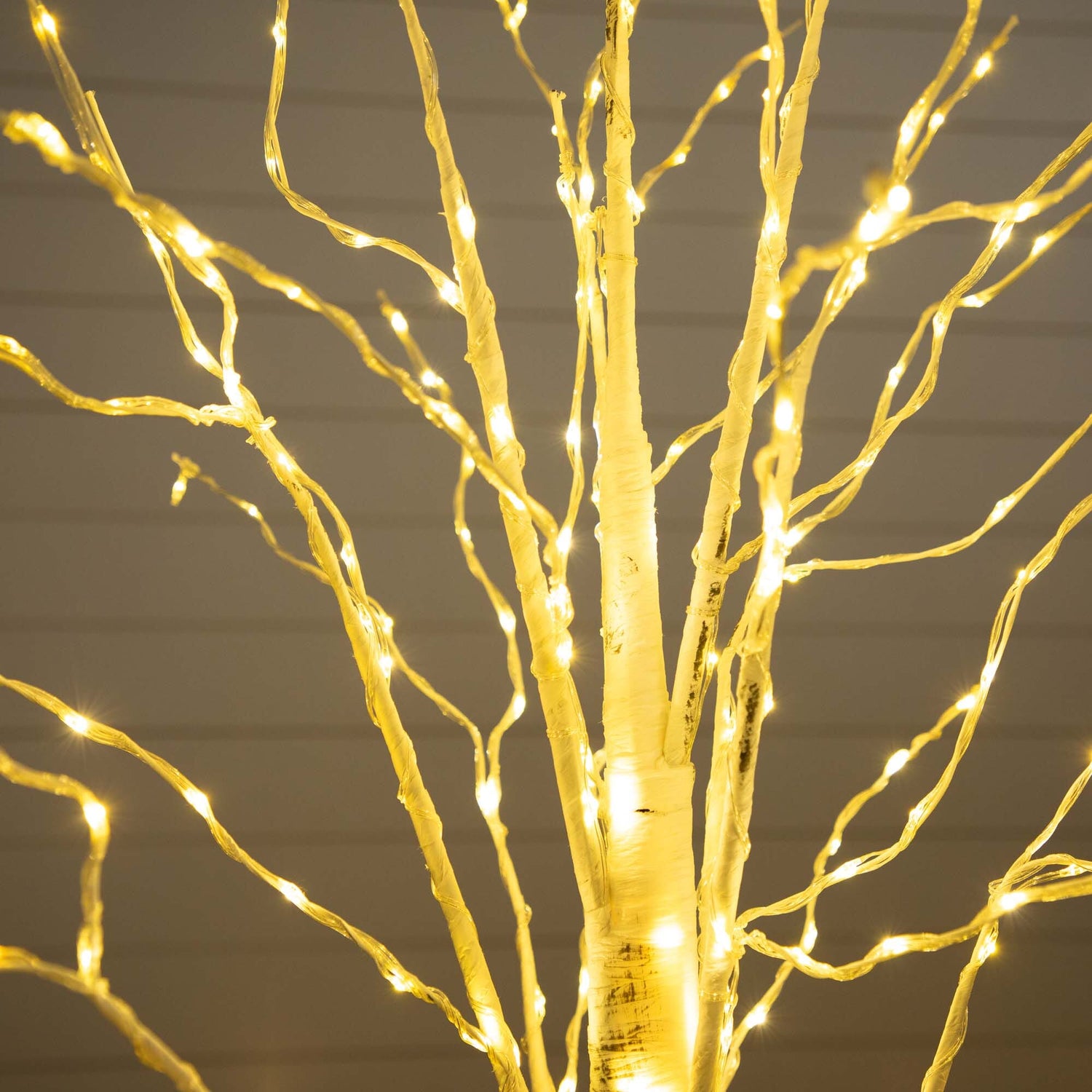 6’ Pre-Lit Artificial White Birch Tree with 300 Warm White LED Lights