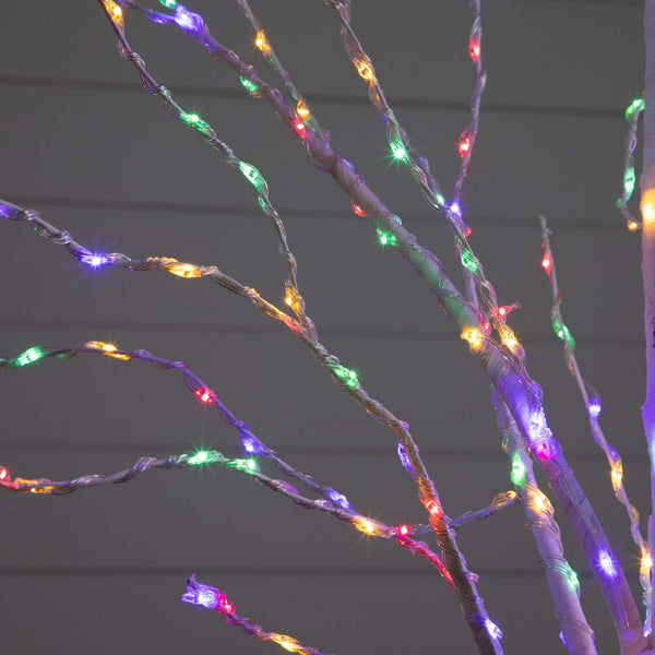 6’ Pre-Lit Artificial White Birch Tree with 400 Color Changing LED Lights