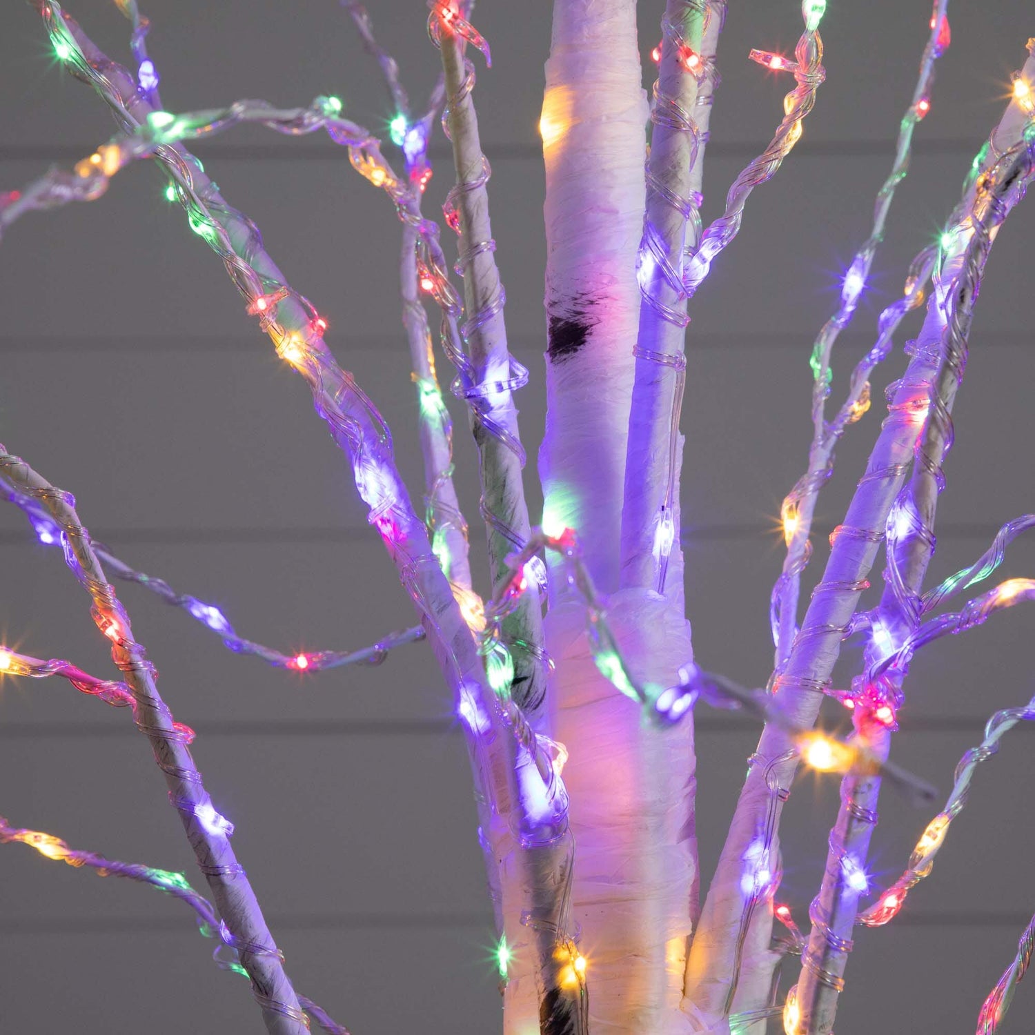 6’ Pre-Lit Artificial White Birch Tree with 400 Color Changing LED Lights