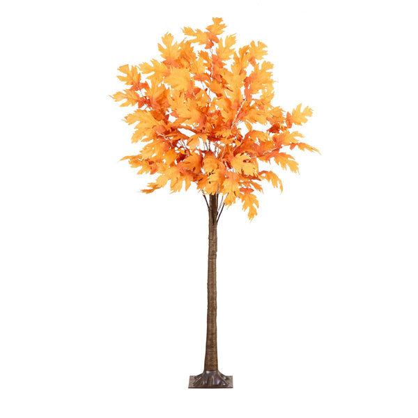 6’ Pre-Lit Autumn Maple Artificial Fall Tree with 300 Warm White LED Lights