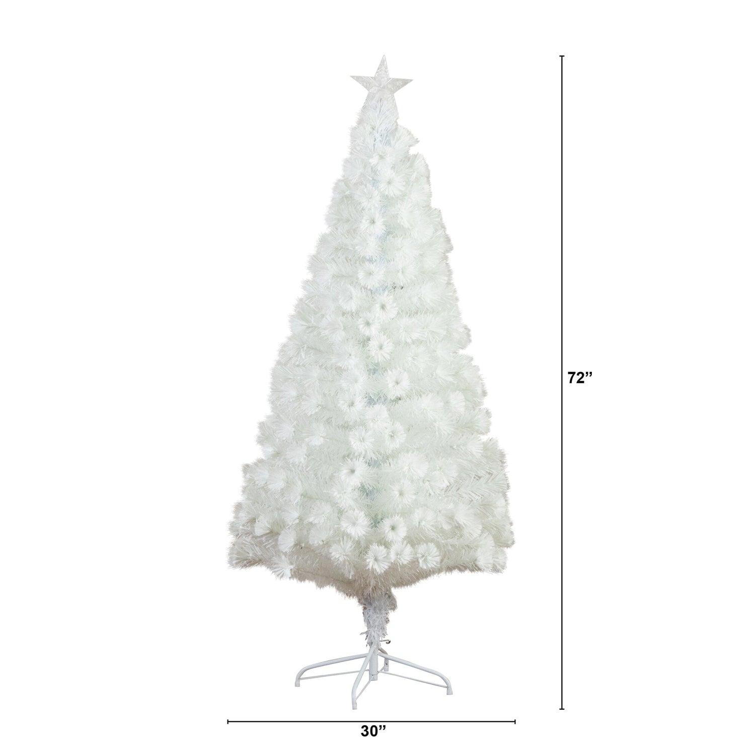 6' Pre-Lit Fiber Optic Artificial White Christmas Tree with Star Tree Topper