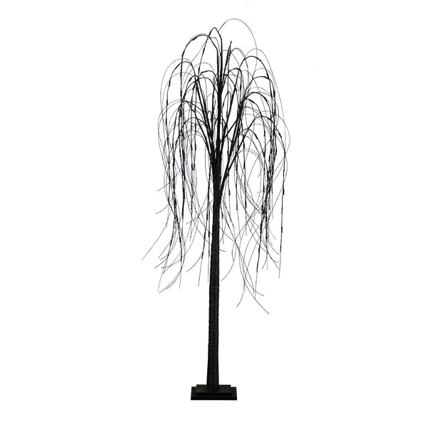 6’ Pre-Lit Halloween Black Willow Artificial Fall Tree with 160 Orange & Purple LED Lights