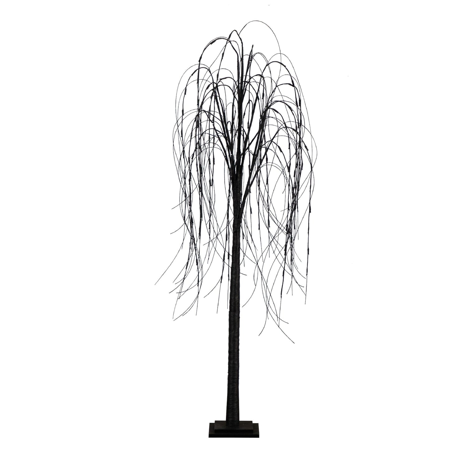 6’ Pre-Lit Halloween Black Willow Artificial Fall Tree with 160 Orange & Purple LED Lights