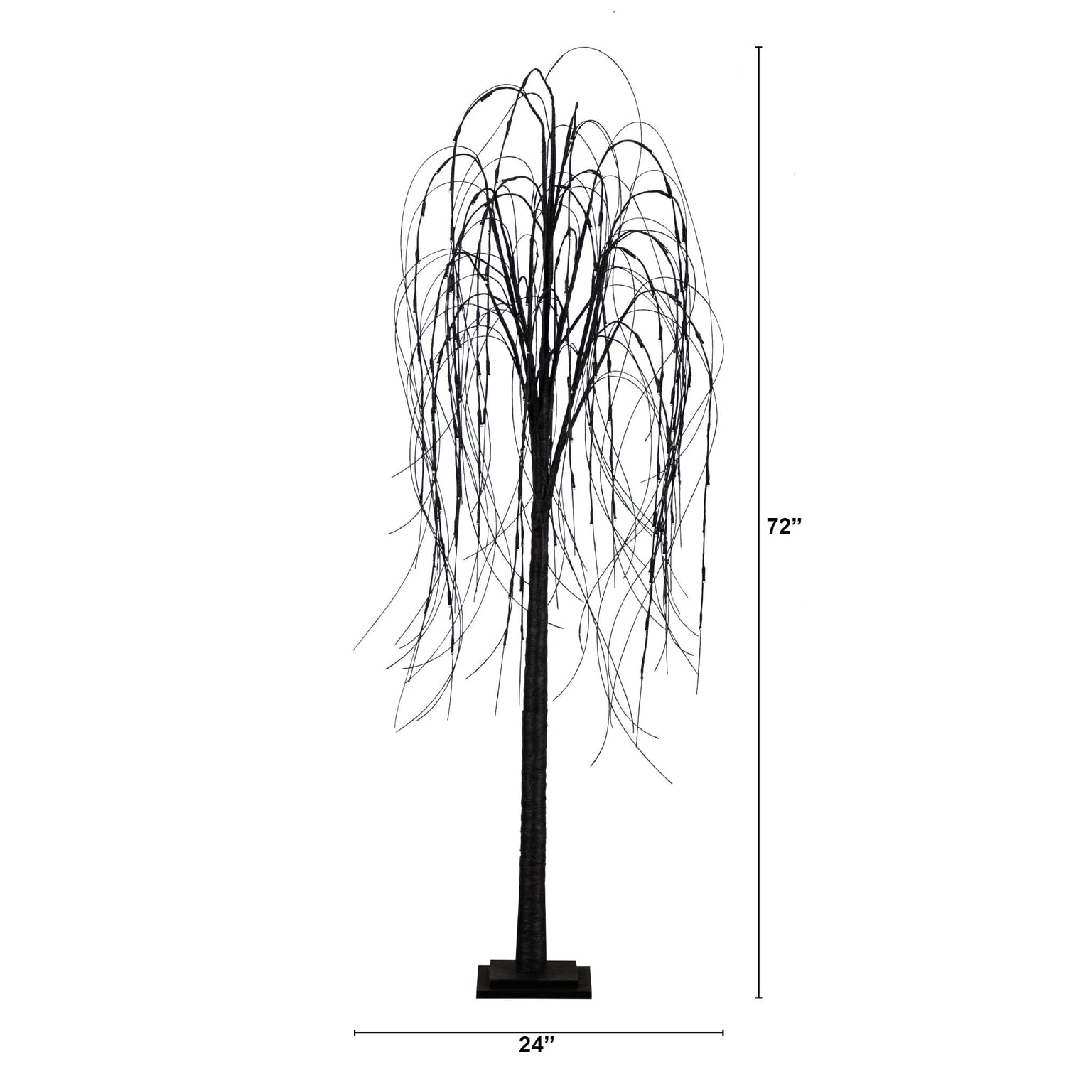 6’ Pre-Lit Halloween Black Willow Artificial Fall Tree with 160 Orange & Purple LED Lights