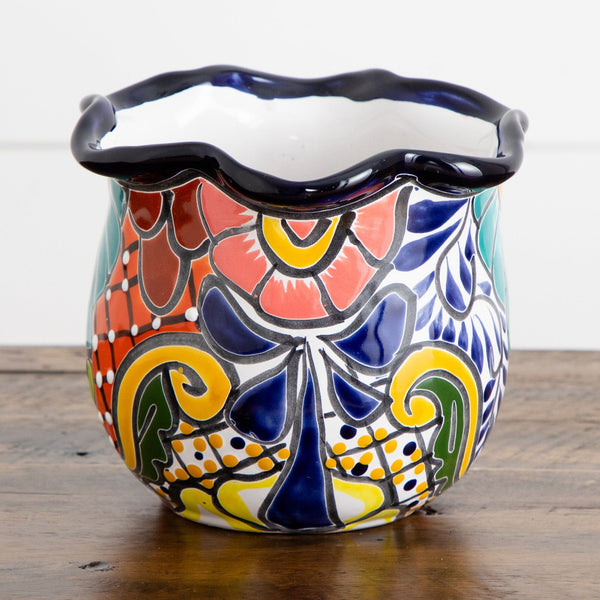 6" x 7" Handmade Mexican Talavera Ceramic Planter