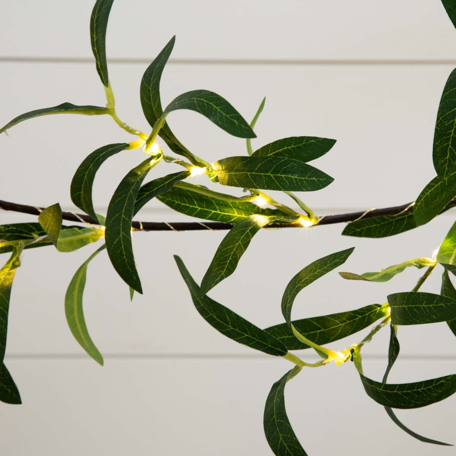 6.5’ Lighted Artificial Olive Garland with 100 Warm White LED Lights