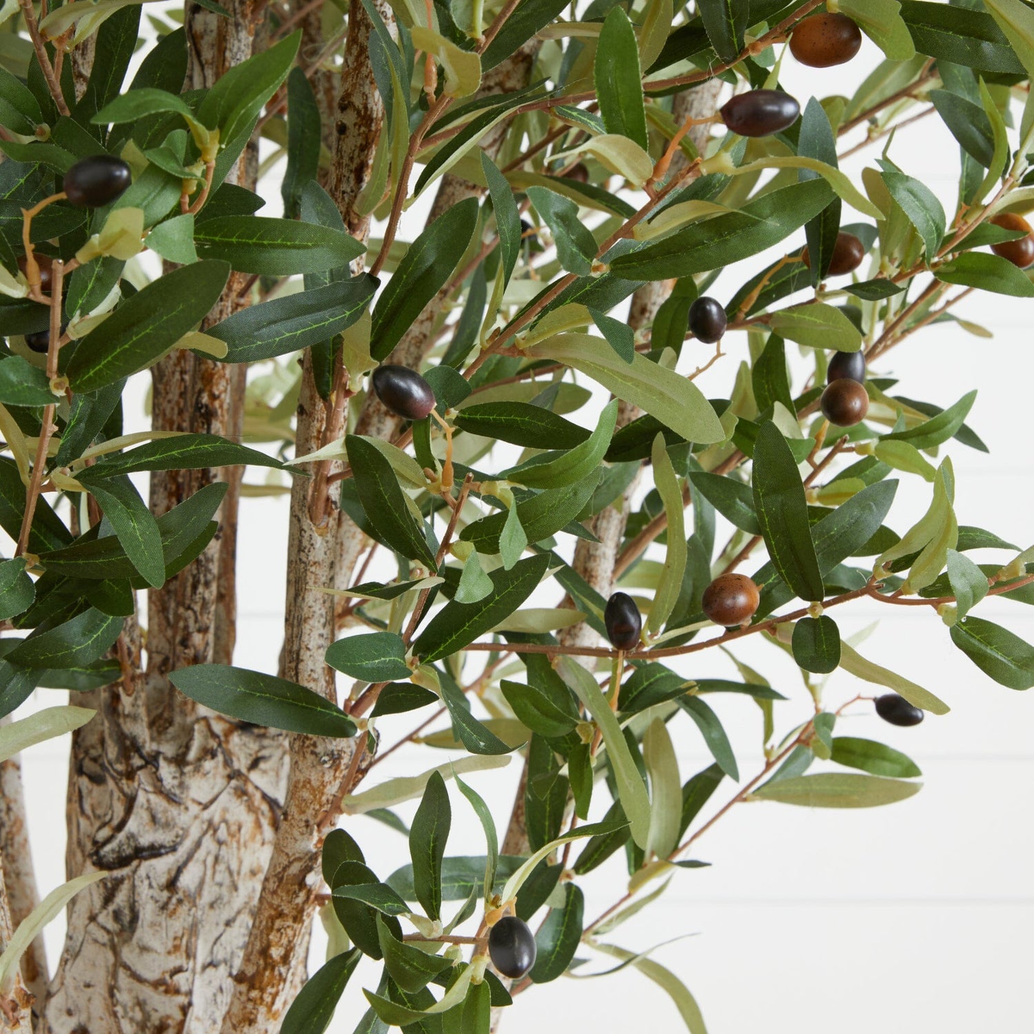 6.5’ Olive Artificial Tree in Black Planter