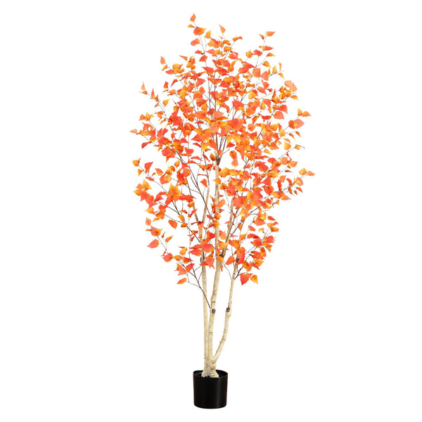 7’ Autumn Birch Artificial Fall Tree